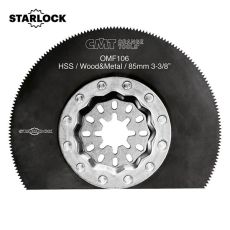 CMT 85mm Starlock ronde HSS multitoolzaagbladen voor metaal en hout (hard/zacht hout, kunststof, aluminium, dunne plaat, non-ferrometalen, glasvezel, pijp profielen, glasvezel/epoxy)