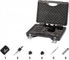 Phantom 69.116 HSS-Co 8% bi-metaal set gatzagen voor dunne plaat en buizen, universele quick-change houder en adapters