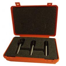 Set van 3 rechte frezen in pvc kistje - met inboor snijplaat