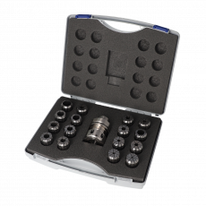 Set 17-dlg met CNC spantangen+houder HSK63F, EOC25 in koffer
