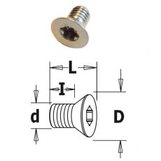 Verzonken Torx boutje M5 x 7 mm.