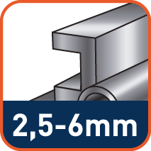 Voor het bewerken van stalen buizen en profielen 2,5-6mm