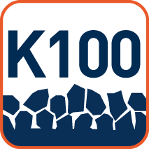 Korrelgrootte 100 (hoe hoger, hoe fijner de korrel)