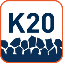 Korrelgrootte 20 (hoe hoger, hoe fijner de korrel)