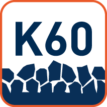 Korrelgrootte 60 (hoe hoger, hoe fijner de korrel)