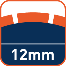 Onderbroken snijrand met 12mm segmenthoogte