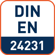 Afmetingen volgens DIN EN 24231