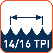 Tandsteek 14/16 TPI (tanden per inch)