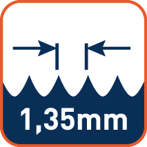 Tandsteek 1,35mm (tip tot tip)