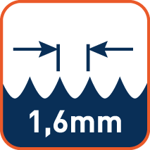 Tandsteek 1,6 mm (tip tot tip)