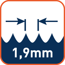 Tandsteek 1,9mm (tip tot tip)