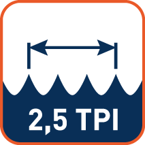 Tandsteek 2,5mm (tanden per inch)