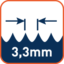 Tandsteek 3,3mm (tip tot tip)