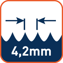 Tandsteek 4,2mm (tip tot tip)