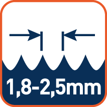 Variabele tandsteek 1,8-2,5mm (tip tot tip)