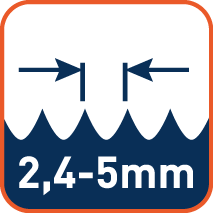 Variabele tandsteek 2,4-5mm (tip tot tip)