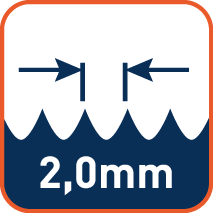 Tandsteek 2mm (tip tot tip)