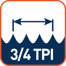 Variabele tandsteek 3-4 TPI (tanden per inch)