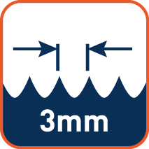 Tandsteek 3mm (tip tot tip)