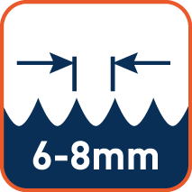 Variabele tandsteek 6-8mm (tip tot tip)