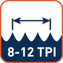 Variabele tandsteek 8-12 TPI (tanden per inch)