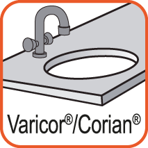 Voor het bewerken van Varicor, Corian en andere mineraalwerkstoffen