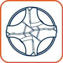 Hamerboor met 1 hardmetalen punt en 4 snijvlakken