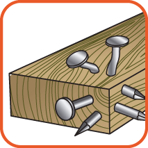 Voor het bewerken van hout met metalen delen zoals spijkers
