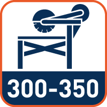 Vanaf Ø300 t/m 350 geschikt voor het gebruik op een tafelzaag