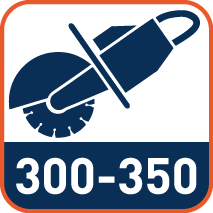 Vanaf Ø300 t/m 350 geschikt voor het gebruik op een motorzaag