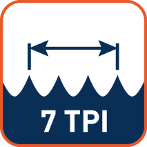 Tandsteek 7 TPI (tanden per inch)